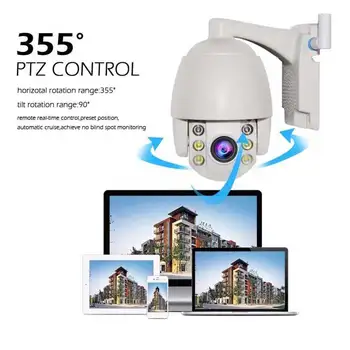 Mini PTZ IP Kamera Fix Lens HD 1080 P Su Geçirmez Güvenlik Kamera 360° Görünüm ONVİF CCTV Video Gözetim Sistemi Tam Renkli Gece Görüntü 5