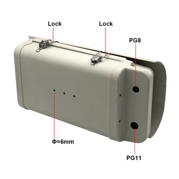 12 inç ŞEFFAF Cam Pencere Çift Kilit Açık Su Geçirmez CCTV gözetim kamera muhafazası Alüminyum Kasa Kutusu 401 * 185 * 140mm