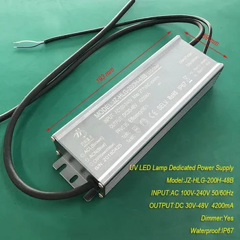4.2 A 200 W IP67 su geçirmez Sabit akım kaynağı için UV LED modülü jel kür lambaları GİRİŞ AC 100 V-240 V çıkış DC 30 V-48 V 4200mA