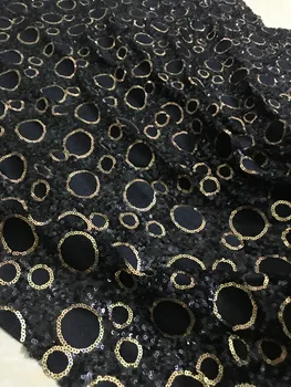 Parti elbise için payetler ile moda SYJ-4914 nakış tül mesh dantel kumaş