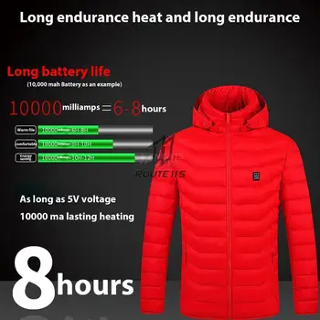 11 Alanları ısıtmalı ceket Kış Motosiklet Ceket Elektrikli USB Kapşonlu ısıtma Ceketler Spor Termal Ceket giyim ısıtılabilir yelek