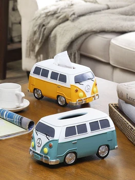 Yaratıcı Doku Kutusu Otobüs Araba Böceği Modeli Peçete Masaüstü Kağıt Tutucu Çekmece Tasarım Kleenex Ofis Oturma Odası Ev Dekorasyon