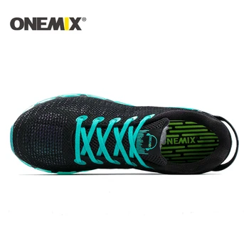 Onemıx erkekler koşu ayakkabıları marka sneakers hafif renkli yansıtıcı örgü vamp için açık spor ayakkabı spor ayakkabı erkekler Görüntü 3