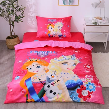 Disney Sıcak Pembe Prenses Çocuk Çocuk yatak Seti Nevresim Çarşaf Yastık Kılıfı Drop Shipping Görüntü 4