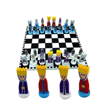 Chessman Ahşap Satranç Seti Oyunları Uluslararası Satranç Katlanır Satranç Tahtası ve Satranç Taşları Souptoy Oyuncak Karikatür doğum günü hediyesi Görüntü 1