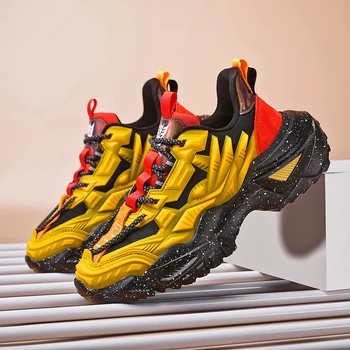 Yeni Stil Örgü Erkek koşu ayakkabıları Nefes Platformu Sneakers Atletik spor ayakkabılar Açık koşu ayakkabıları Zapatillas De Deporte Görüntü 5