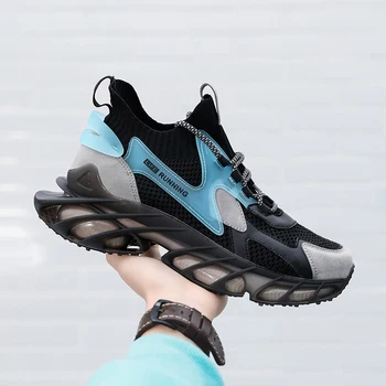 Bahar Yeni Bıçak koşu ayakkabıları Erkekler İçin Nefes Sneakers Yastıklama spor ayakkabı Oudoor Sert-giyen koşu ayakkabıları Zapatillas Görüntü 1