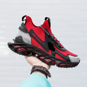 Bahar Yeni Bıçak koşu ayakkabıları Erkekler İçin Nefes Sneakers Yastıklama spor ayakkabı Oudoor Sert-giyen koşu ayakkabıları Zapatillas Görüntü 4