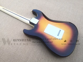 Stokta 6 Strings Elektro Gitar Yıldız Gitar Sunburst Vücut Akçaağaç Boyun Altın Düğmeler Akçaağaç klavye
