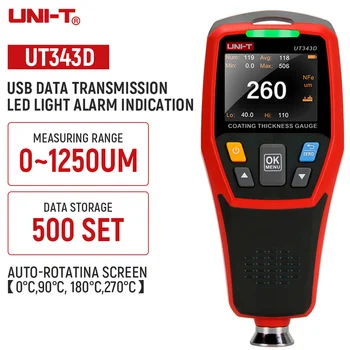 UNI-T UT343D araba boyası Kaplama kalınlık ölçer Otomobil Boya Elektrolizle Metal LCD Arka Kaplama kalınlık test cihazı Metre Görüntü 3
