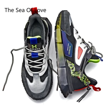 Bahar Erkekler Koşu Sneakers Konfor Jöle Patlamış Mısır Alt Spor ayakkabı Erkekler Aydınlık Atletik Eğitmenler Moda Zapatillas Hombre Görüntü 0
