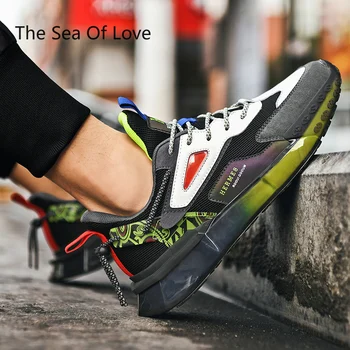 Bahar Erkekler Koşu Sneakers Konfor Jöle Patlamış Mısır Alt Spor ayakkabı Erkekler Aydınlık Atletik Eğitmenler Moda Zapatillas Hombre Görüntü 2