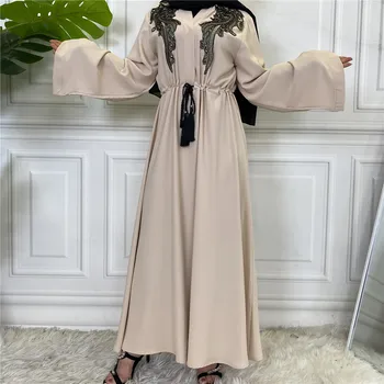 Islam Müslüman Kadınlar uzun Elbise Türk Orta Doğu Dubai Kaftan Arapça Abaya Nakış Sequins Maxi Robe Elbise Ramazan Jilbab Görüntü 1