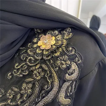 Islam Müslüman Kadınlar uzun Elbise Türk Orta Doğu Dubai Kaftan Arapça Abaya Nakış Sequins Maxi Robe Elbise Ramazan Jilbab Görüntü 5