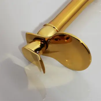 YANKSMART Altın Şelale Bacalı Havzası Gemi Lavabo Bataryası Güverte Dağı Golgen Pirinç Sıcak Soğuk Mikser Banyo Krom Vanity Evye Dokunun