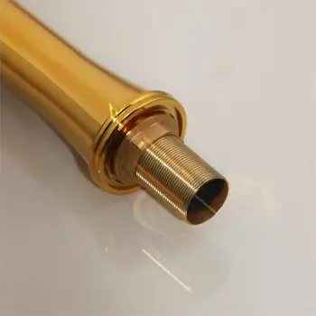 YANKSMART Altın Şelale Bacalı Havzası Gemi Lavabo Bataryası Güverte Dağı Golgen Pirinç Sıcak Soğuk Mikser Banyo Krom Vanity Evye Dokunun Görüntü 1
