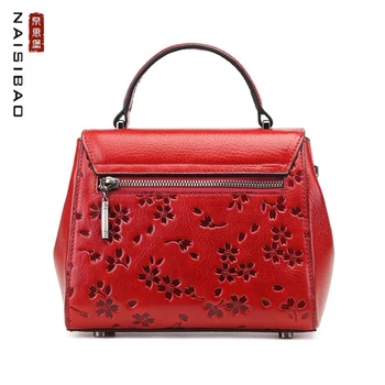 NAISIBAO Gerçek Inek Derisi Çanta Lüks Tasarımcı Hakiki Deri Çanta Ünlü Marka sac de luxe femme bolsos para mujer Kadın Çantası Kırmızı