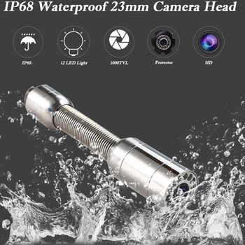50 M 23mm Lens Kanalizasyon Endoskop Temiz Sistemi 7 inç Güneş Tutulması Duvar ve Boru Drenaj Muayene Kamera Görüntü 1