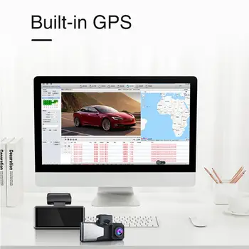 Araba dvr'ı Çizgi Kam 3.0 İnç 4 K Sürüş Kaydedici 3840 * 2160 P Ultra Net Gece Görüş Park Izleme Gizli DVR WİFİ GPS