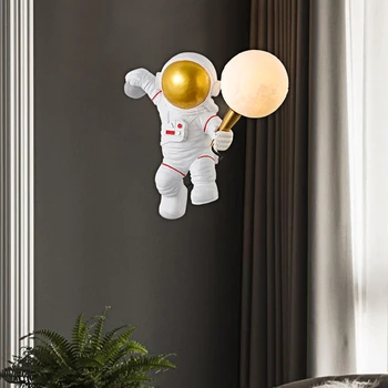 Kişilik göz koruması LED duvar ışık iskandinav astronot duvar lambası yaratıcı yatak odası çocuk odası başucu dekoratif ışıklar