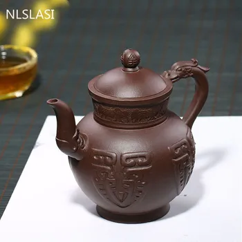 Yixing demlik El Yapımı Mor Kil Çaydanlıklar Ham cevher Mor çamur Güzellik su ısıtıcısı Çay Töreni Özelleştirilmiş Hediyeler Büyük kapasiteli 460 ml