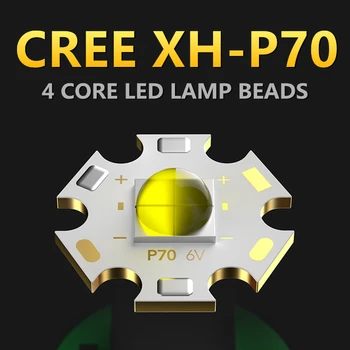 CREE XHP70 Yüksek Güç Kamp Aydınlatma Kendini savunma Taktik Torch Güçlü 18650 USB Şarj Ultra Parlak LED El Feneri