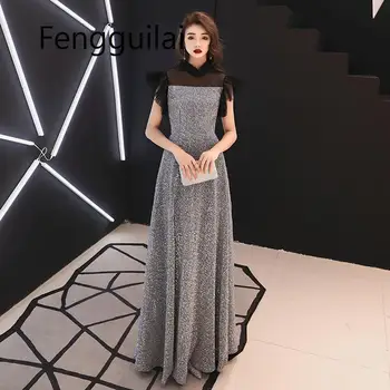 FENGGUILAI Moda Ince Seksi Dantel Sequins Yüksek Kalite Pembe Örgü Elbise Çin Tarzı Akşam Elbise Geliştirilmiş Qipao Vestidos XXL