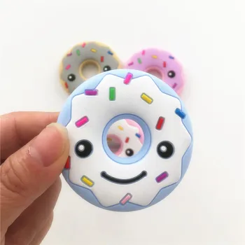 Chenkai 50 ADET BPA Ücretsiz Silikon Donut Diş Kaşıyıcı DIY Bebek Duş Emzik Kukla Kolye Hemşirelik Takı El Sanatları Oyuncak Aksesuarları