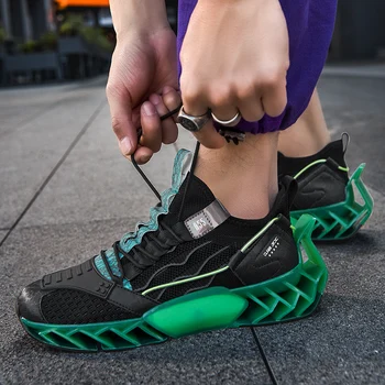 Yaz Yeni Bıçak koşu ayakkabıları Erkekler Için Nefes Sneaker Trendy Açık Aşınmaya dayanıklı Eğitim koşu ayakkabıları Zapatillas Hombre Görüntü 5