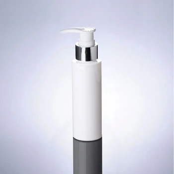 Kozmetik Ambalaj 100ml beyaz plastik losyon pompa şişesi, dispenserli şampuan için PET şişe