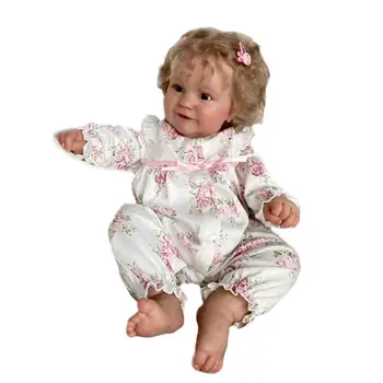 60 CM Reborn Yürümeye Başlayan Popüler Sevimli Kız Bebek Maddie Köklü Sarı Saç Yumuşak Sarılın Vücut Yüksek Kaliteli Bebek Gözler