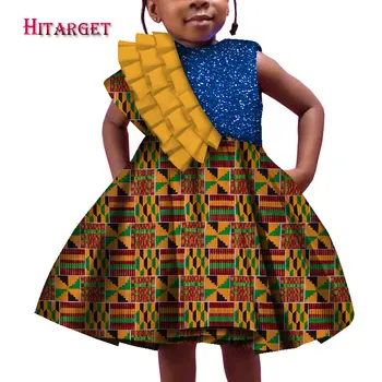 2021 Afrika güzel Çocuk Giyim Kız ' Dashiki Geleneksel Pamuk Baskı Elbise Afrika Baskı Moda Çocuk Elbiseler WYT571 Görüntü 1