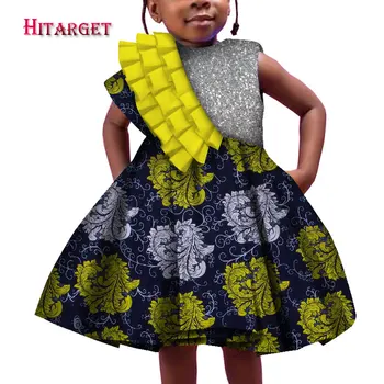 2021 Afrika güzel Çocuk Giyim Kız ' Dashiki Geleneksel Pamuk Baskı Elbise Afrika Baskı Moda Çocuk Elbiseler WYT571 Görüntü 5