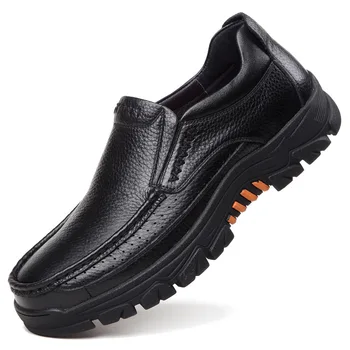 2021 Hakiki deri ayakkabı erkek mokasen ayakkabıları Yumuşak Inek Deri Erkek rahat ayakkabılar 2020 Yeni Erkek Ayakkabı Siyah Kahverengi Slip-on 0-6