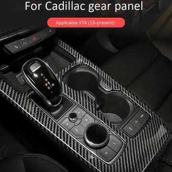 Cadillac için XT4 2018-2020 Araba Karbon Fiber Merkezi Kontrol Dişli Su Bardağı Paneli Kapak Trim Sticker Aksesuarları