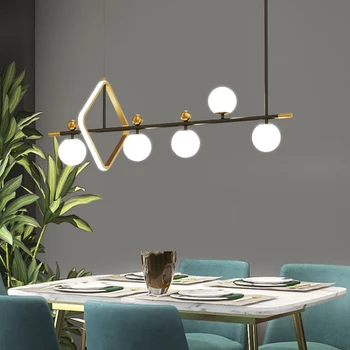 Modern LED avize Oturma odası villa yemek odası iç dekorasyon avize İskandinav cam küre bar masası avize