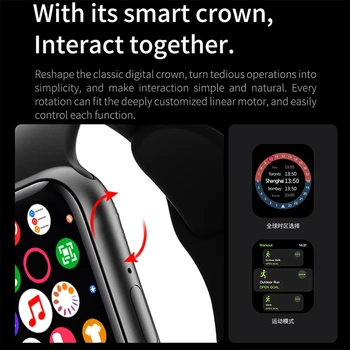 COBRAFLY IWO UP6 Müzik Smartwatches 1.75 inç Kare Ekran BT Çağrı İzle 1 Gbit Yerel Bellek IP68 Su Geçirmez Uzun Bekleme