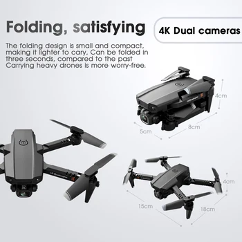 XT16 RC Drone 4 k HD Geniş Açı Kamera 1080 P Katlanabilir Drone Çift Kamera Quadcopter Gerçek zamanlı Iletim Helikopter Oyuncak Hediye için Görüntü 0