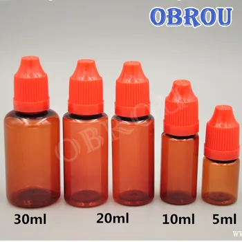 Kahverengi/amber / temizle damlalık şişe 10 ml plastik şişe çocuk geçirmez kapaklı 800 adet/grup Görüntü 0