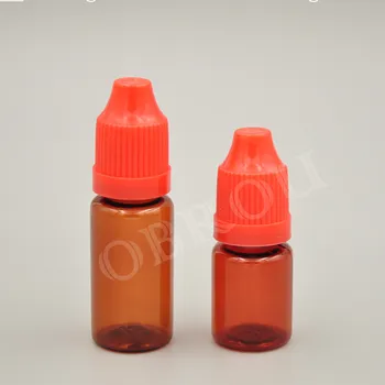 Kahverengi/amber / temizle damlalık şişe 10 ml plastik şişe çocuk geçirmez kapaklı 800 adet/grup Görüntü 1