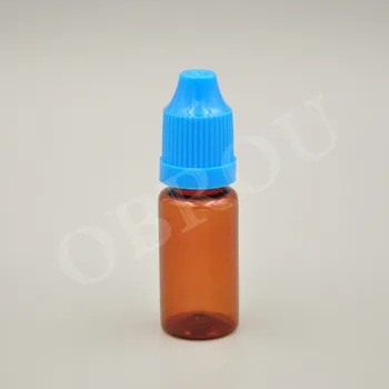 Kahverengi/amber / temizle damlalık şişe 10 ml plastik şişe çocuk geçirmez kapaklı 800 adet/grup Görüntü 3