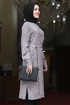 Kadın Vizon Ön Düğme Bahar Tunik Müslüman Giyim seller Türkiye'den Yeni Çekirdek Vibe Ekip Boyun