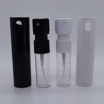 360 adet / grup 10 ml Mini Parfüm Sprey Şişe Plastik Siyah Beyaz Kapak e Sıvı Sparyer Şişe Seyahat Ambalaj Konteyner