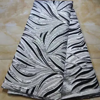 2020 kadife Sequins Afrika Yüksek Kalite Net Swiss Fransız Vual Gipür tül mesh Dantel Kumaş elbise İçin 5 yards / lot YL0722