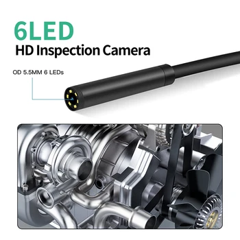 El-Held LCD Endoskop Kamera Dijital Muayene Kamera 2.4 inç Video Borescope 720 P HD ile 6 LED 5.5 mm Probe İle AA pil
