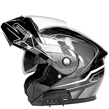 DOT Onaylı Çift Anti-Sis Saçakları Flip-Up Motosiklet Kask ile Çıkarılabilir DIY Bluetooth Kulaklık Ayrılabilir Astar Kask