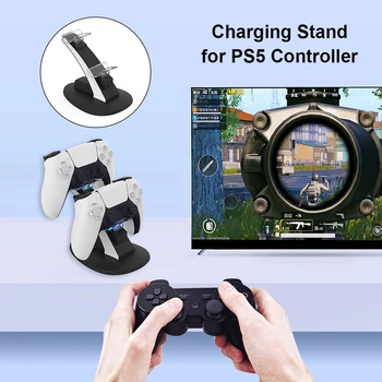 Sony PS5 Joystick Gamepad elektronik makine aksesuarları için çift oyun denetleyicisi şarj Dock şarj standı Görüntü 4